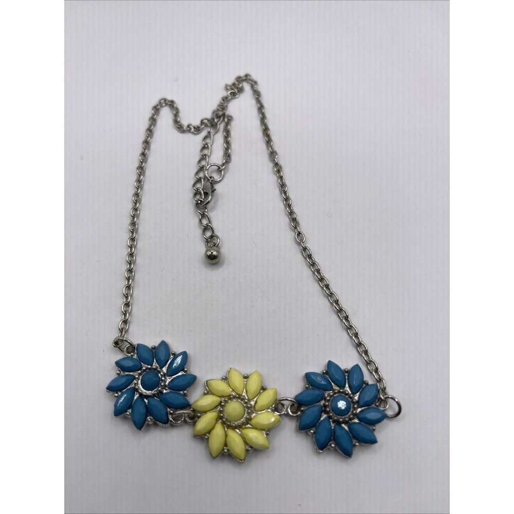 Blue And Yellow Flower Fashion Necklace